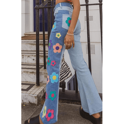 Applique Daisy Jeans - Robin Boutique-Boutique 