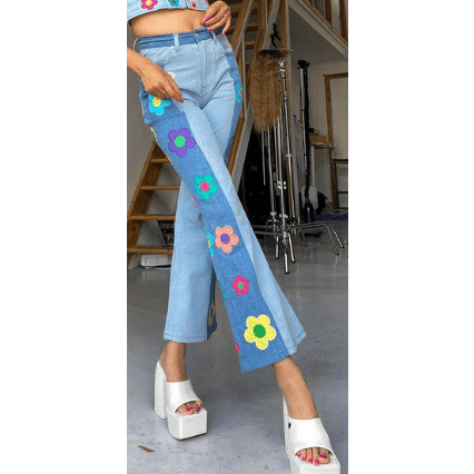 Applique Daisy Jeans - Robin Boutique-Boutique 