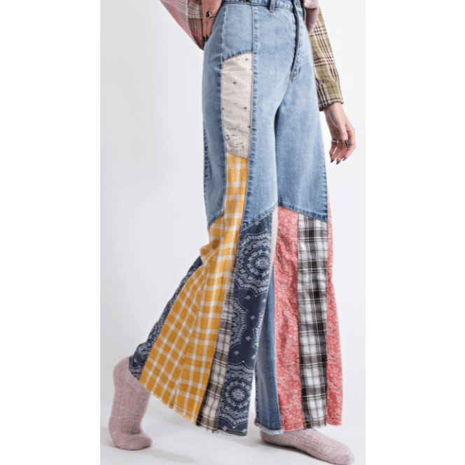 Easel Bell Bottom Denim Pants - Robin Boutique-Boutique 