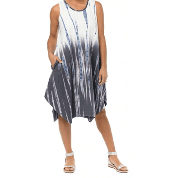 Tie-dye Scoop Neck Sleeveless Dress - Robin Boutique-Boutique 