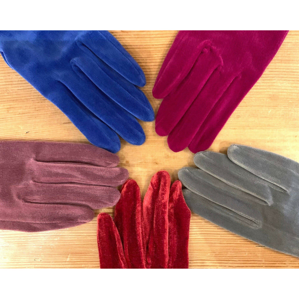 Create your own!! Custom made full finger gloves. Can be stretch velvet or 100% stretch wool. Several colors to choose from. Request yours! - Robin Boutique-Boutique    &.  Reloved Fabrics