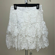 White Pearl, Lace and Embroidered Mini Skirt by Beulah - Robin Boutique-Boutique 