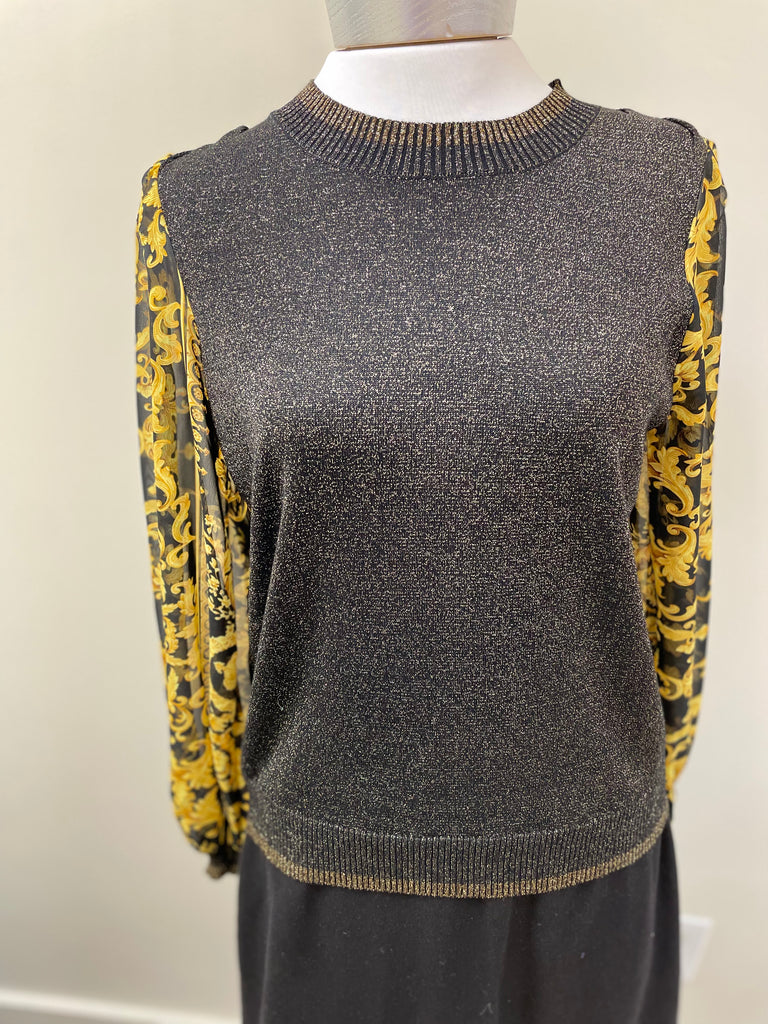 Fate Black/Yellow lurex pullover FW7645 - Robin Boutique-Boutique 