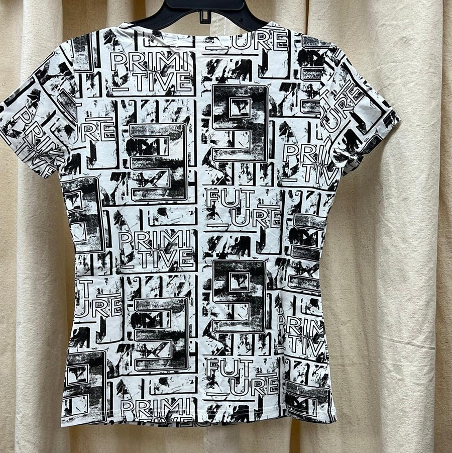 Lizette Blouse LC3568 Newsprint Black White - Robin Boutique-Boutique 