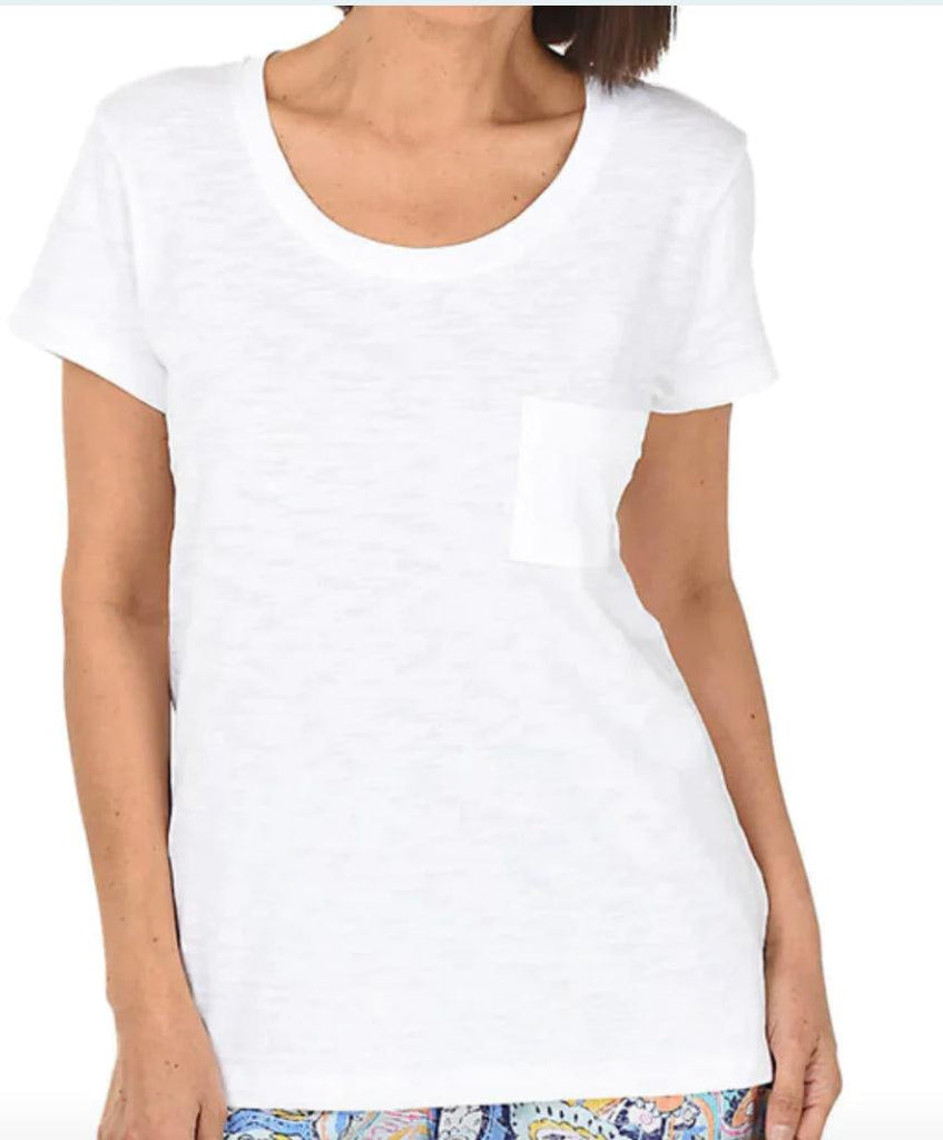 Cotton Slub Scoop Neck Pocket Tee - Robin Boutique-Boutique 