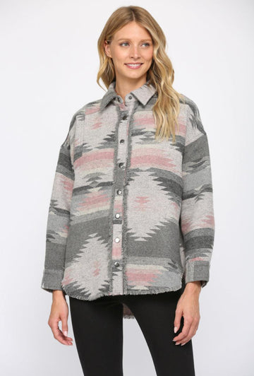 Aztec Woven Jacquard Jacket - Robin Boutique-Boutique 