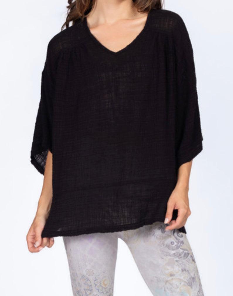 M. Rena V-Neck Slubby Gauze Top - Robin Boutique-Boutique 