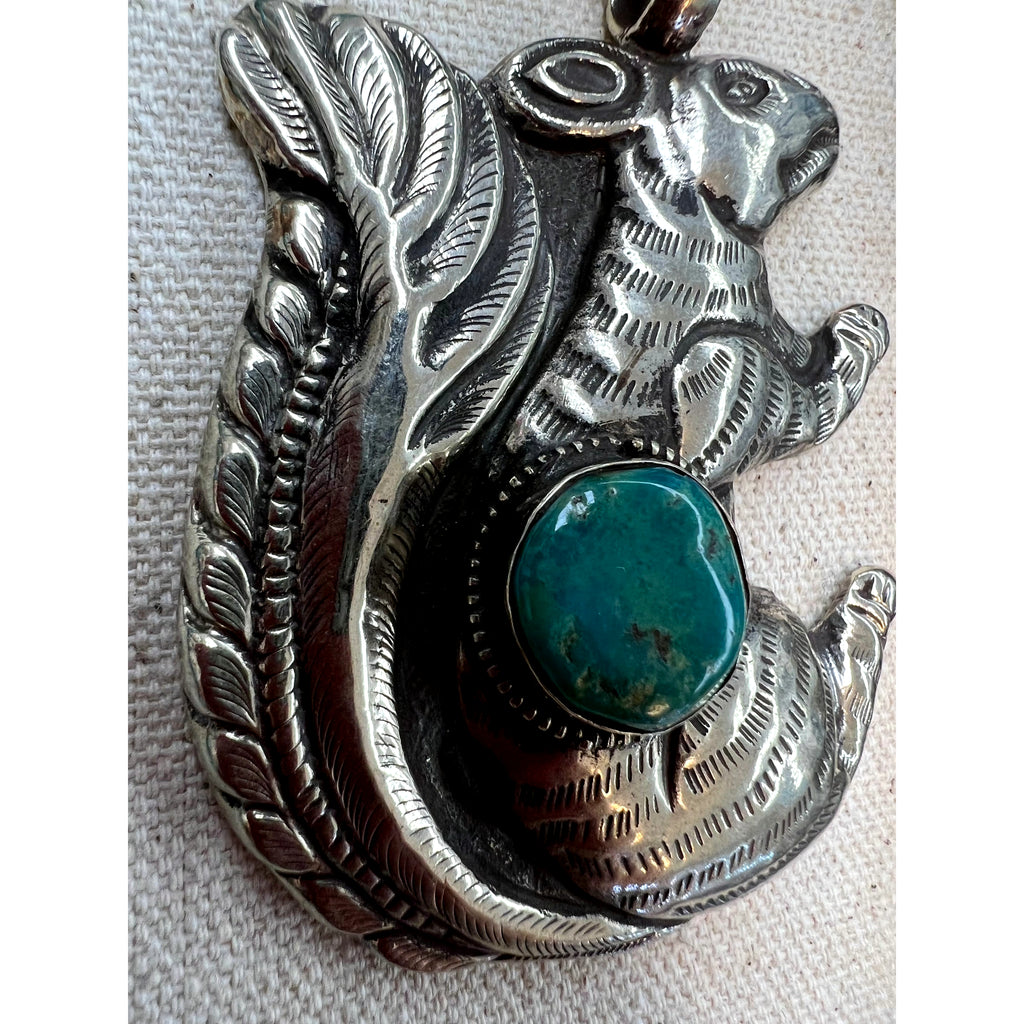 Handmade Silver Turquiose Squirrel Necklace - Robin Boutique-Boutique 