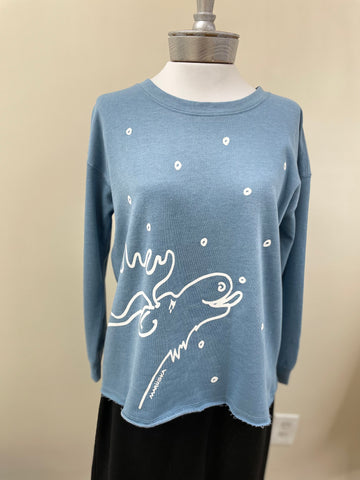 Moose Lick Drop Shoulder Crew Sweatshirt - Robin Boutique-Boutique 