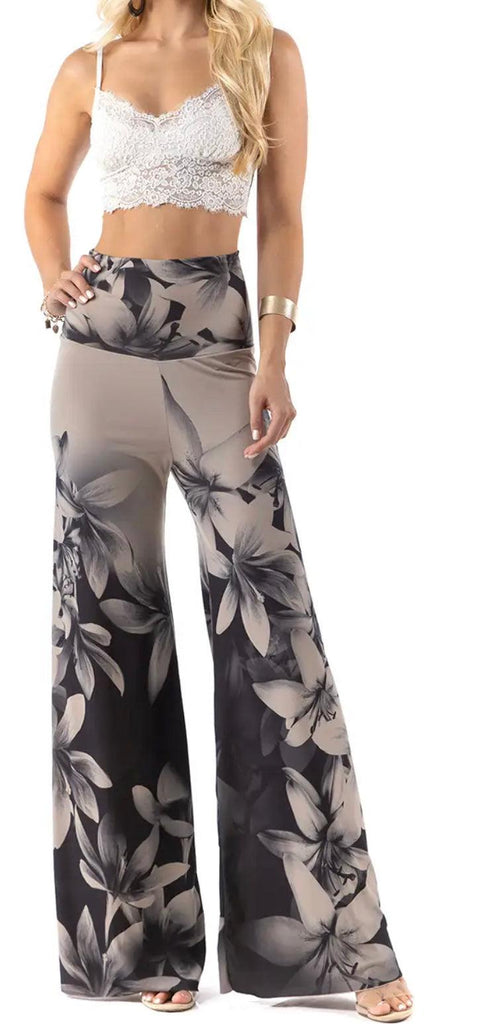 Print Flared Palazzo Pants - Robin Boutique-Boutique 