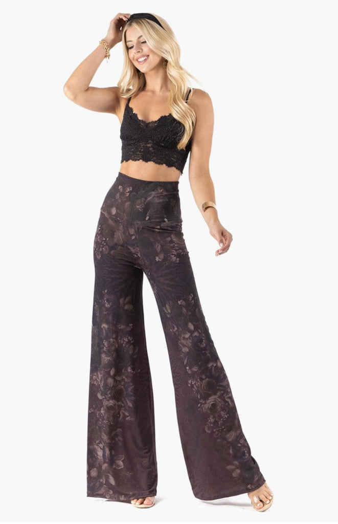 Floral Elephant Brown Pants Plus Size - Robin Boutique-Boutique 