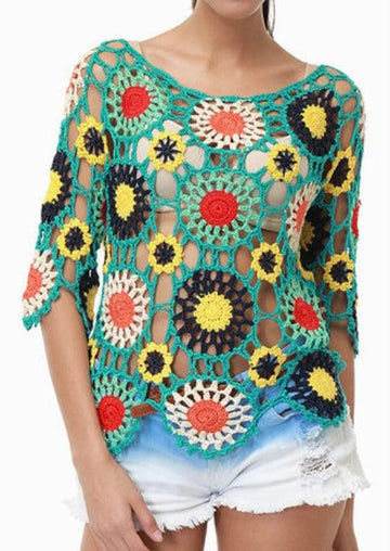 Crochet Patch Layering Top - Robin Boutique-Boutique 