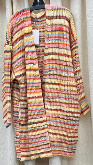 FATE Multi Color Stripe open Cardigan VCW6736 - Robin Boutique-Boutique 