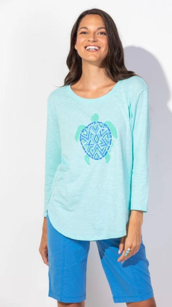 Escape Cotton High-Lo 3/4 Sleeve Tee 10004 - Robin Boutique-Boutique 