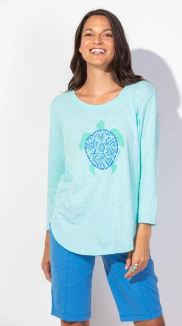 Escape Cotton High-Lo 3/4 Sleeve Tee 10004 - Robin Boutique-Boutique 