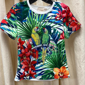 Lizette Tee LC3760 Nesting Parrots - Robin Boutique-Boutique 