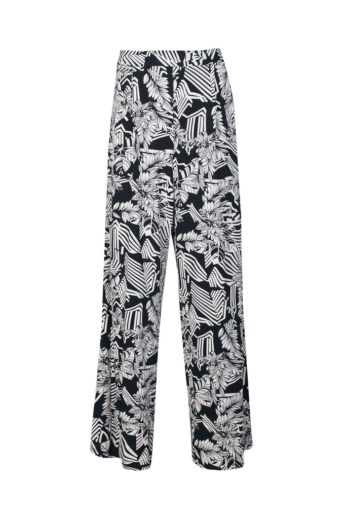 Perceptions Multi Leaf Print Wide Leg Pants - Robin Boutique-Boutique 